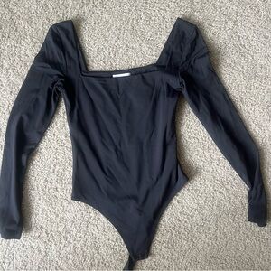 Aritzia Black Long Sleeve Bodysuit